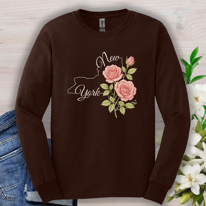 New York State Flower Long Sleeve Tee — Rose
