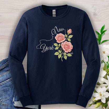 New York State Flower Long Sleeve Tee — Rose