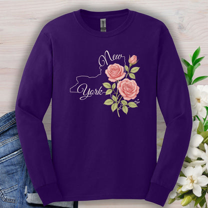 New York State Flower Long Sleeve Tee — Rose