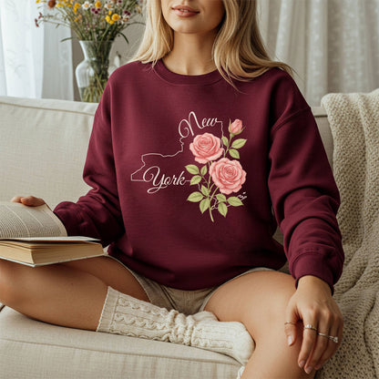 New York State Flower Sweatshirt - Rose