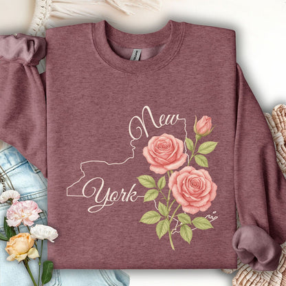 New York State Flower Sweatshirt - Rose