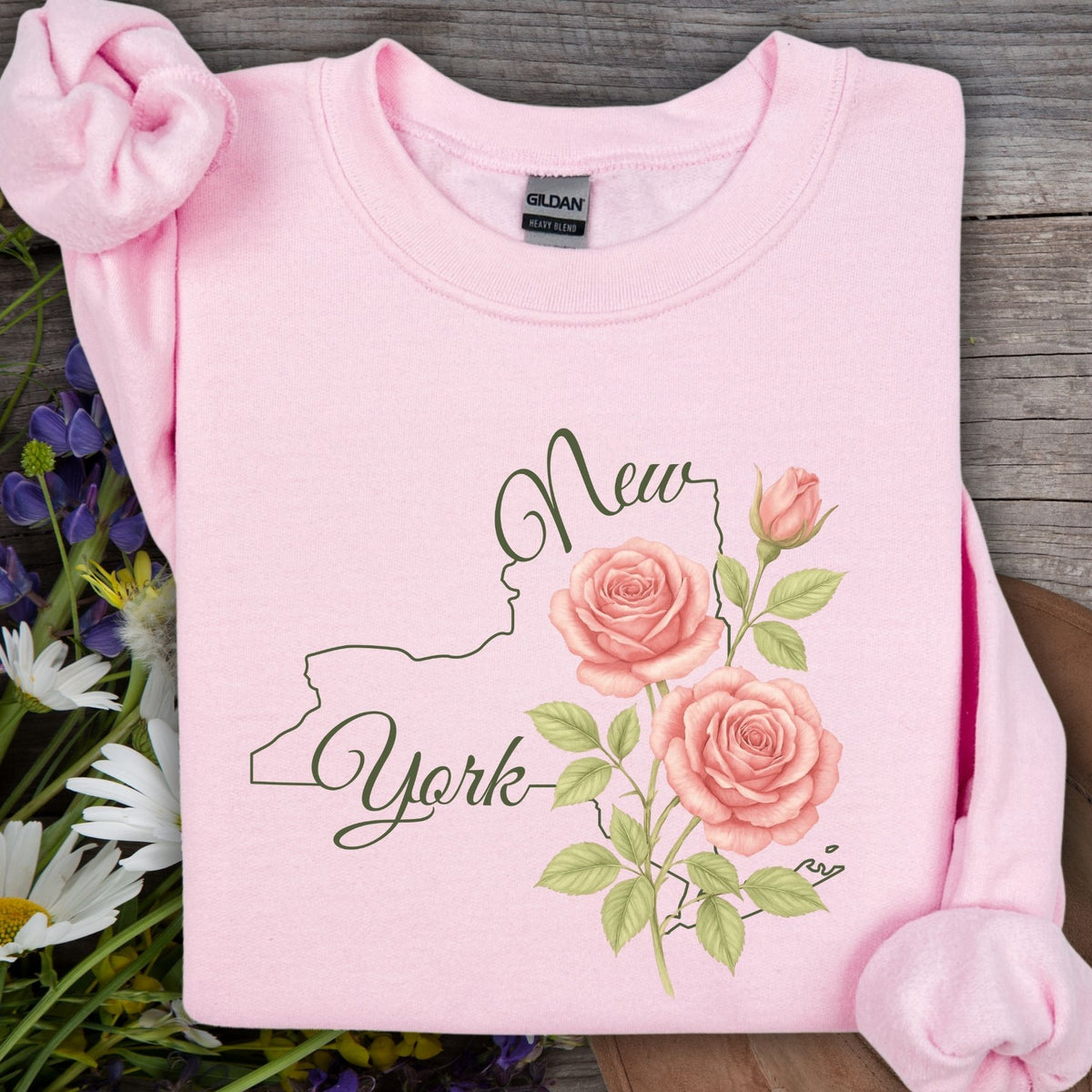 New York State Flower Sweatshirt - Rose