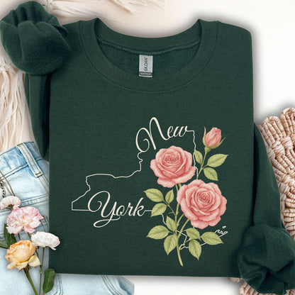 New York State Flower Sweatshirt - Rose