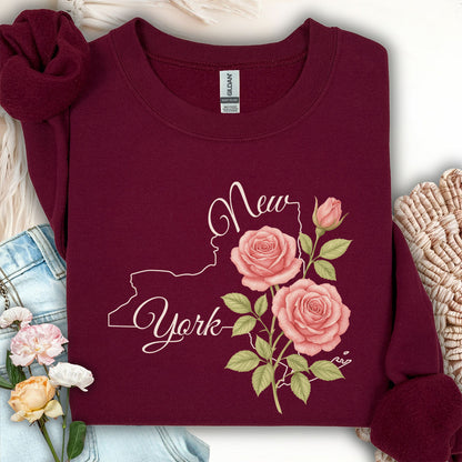 New York State Flower Sweatshirt - Rose