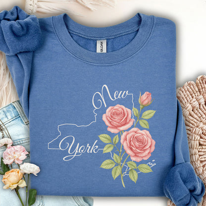 New York State Flower Sweatshirt - Rose