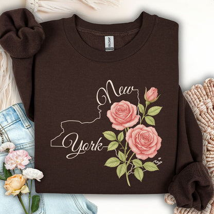 New York State Flower Sweatshirt - Rose