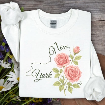 New York State Flower Sweatshirt - Rose