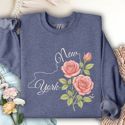 New York State Flower Sweatshirt - Rose