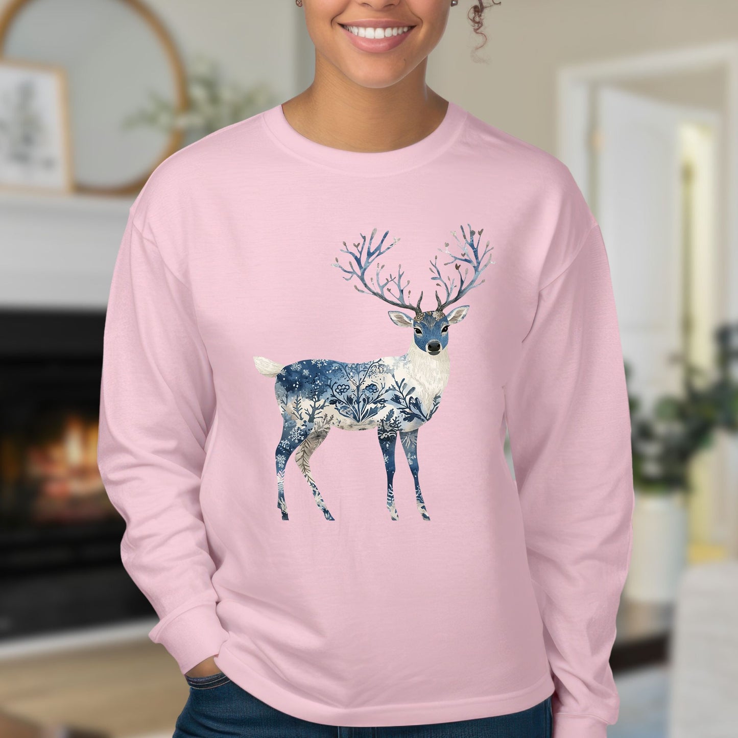 Nordic Chinoiserie Winter Buck Long Sleeve Tee