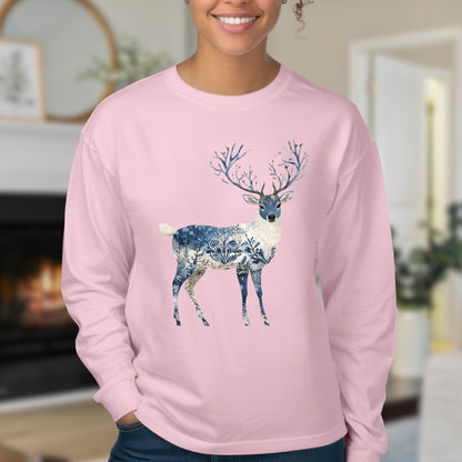 Nordic Chinoiserie Winter Buck Long Sleeve Tee