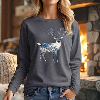 Nordic Chinoiserie Winter Buck Long Sleeve Tee
