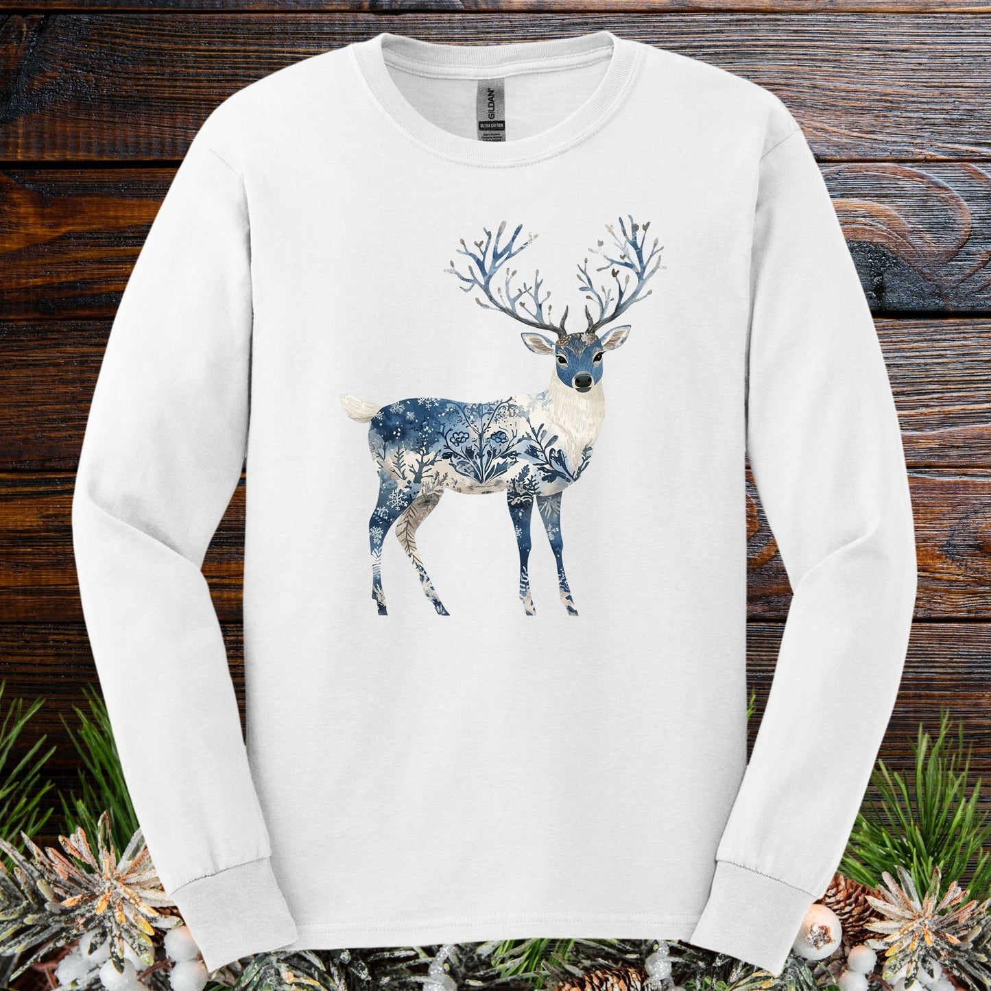 Nordic Chinoiserie Winter Buck Long Sleeve Tee