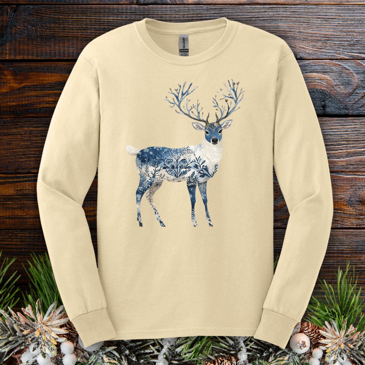 Nordic Chinoiserie Winter Buck Long Sleeve Tee