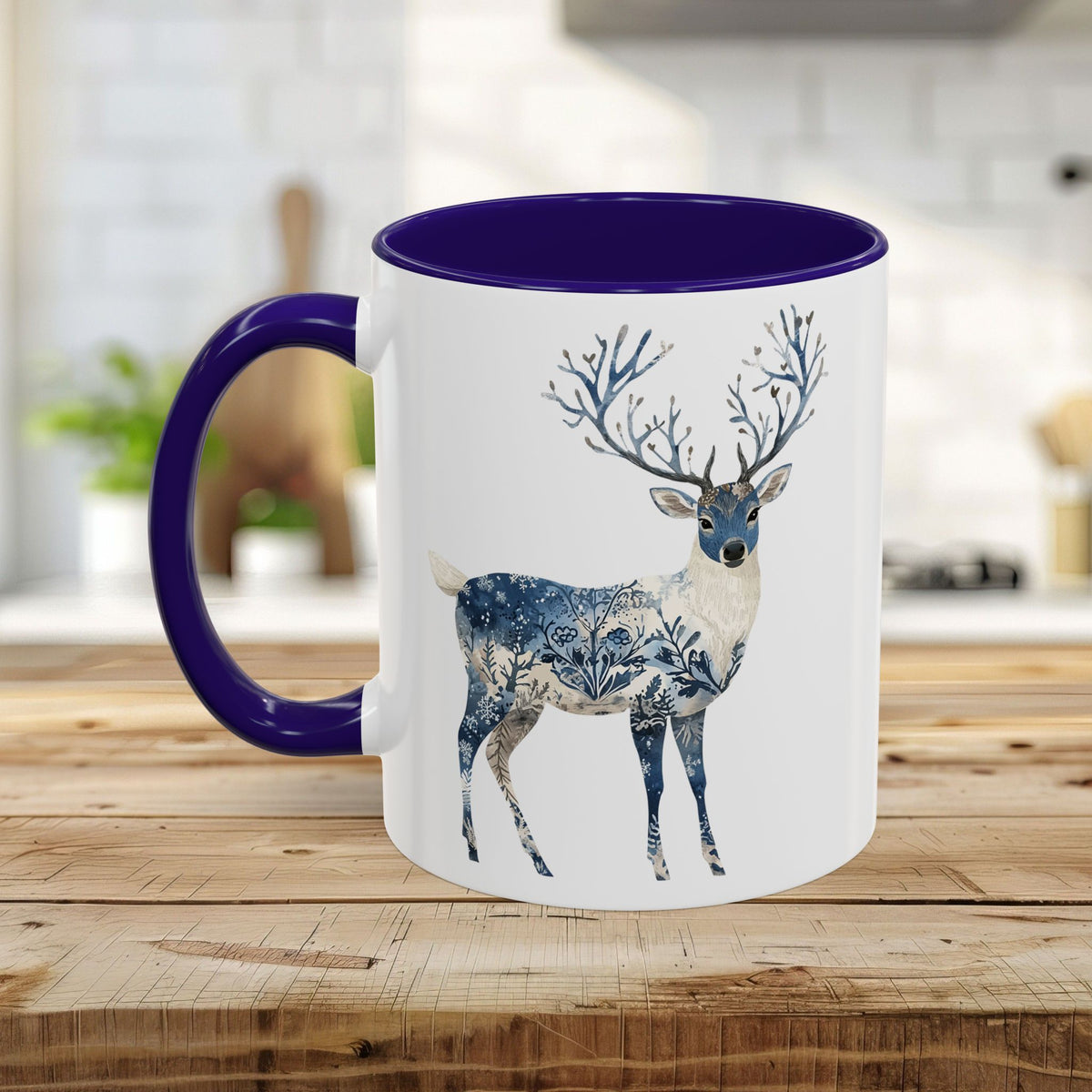 Nordic Chinoiserie Winter Buck Mug (11/15oz)