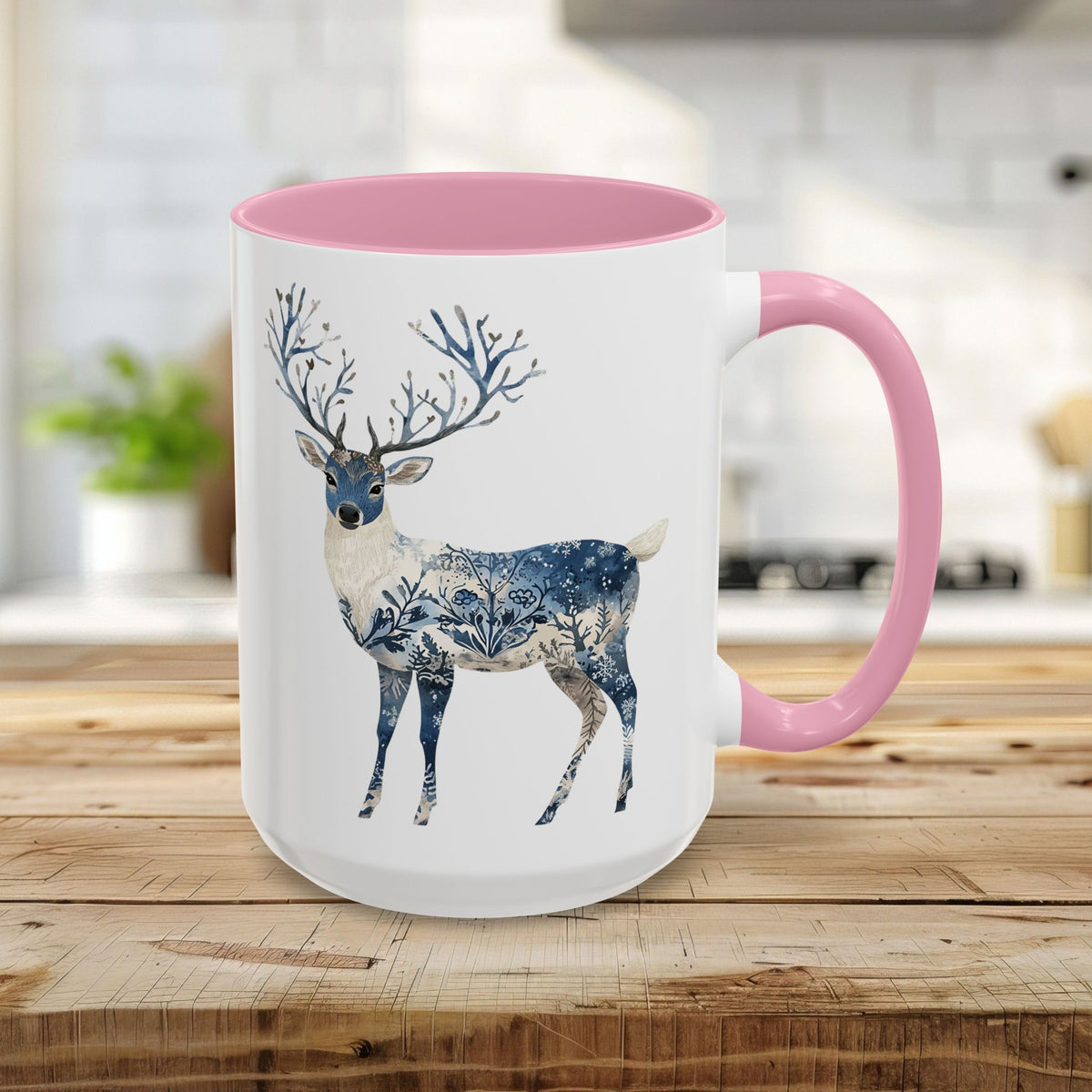 Nordic Chinoiserie Winter Buck Mug (11/15oz)