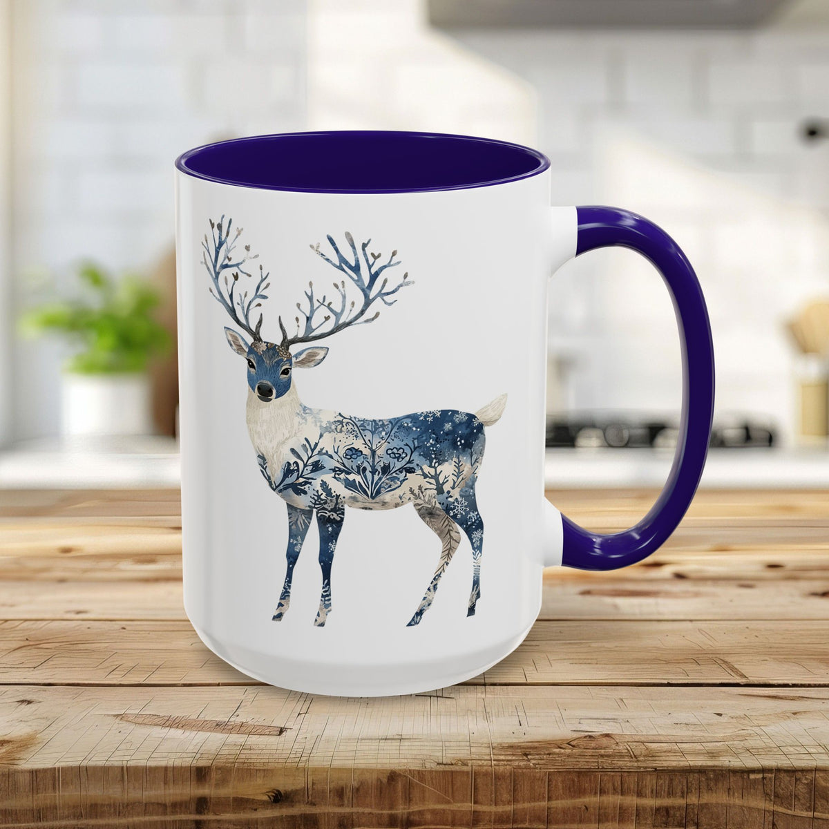 Nordic Chinoiserie Winter Buck Mug (11/15oz)