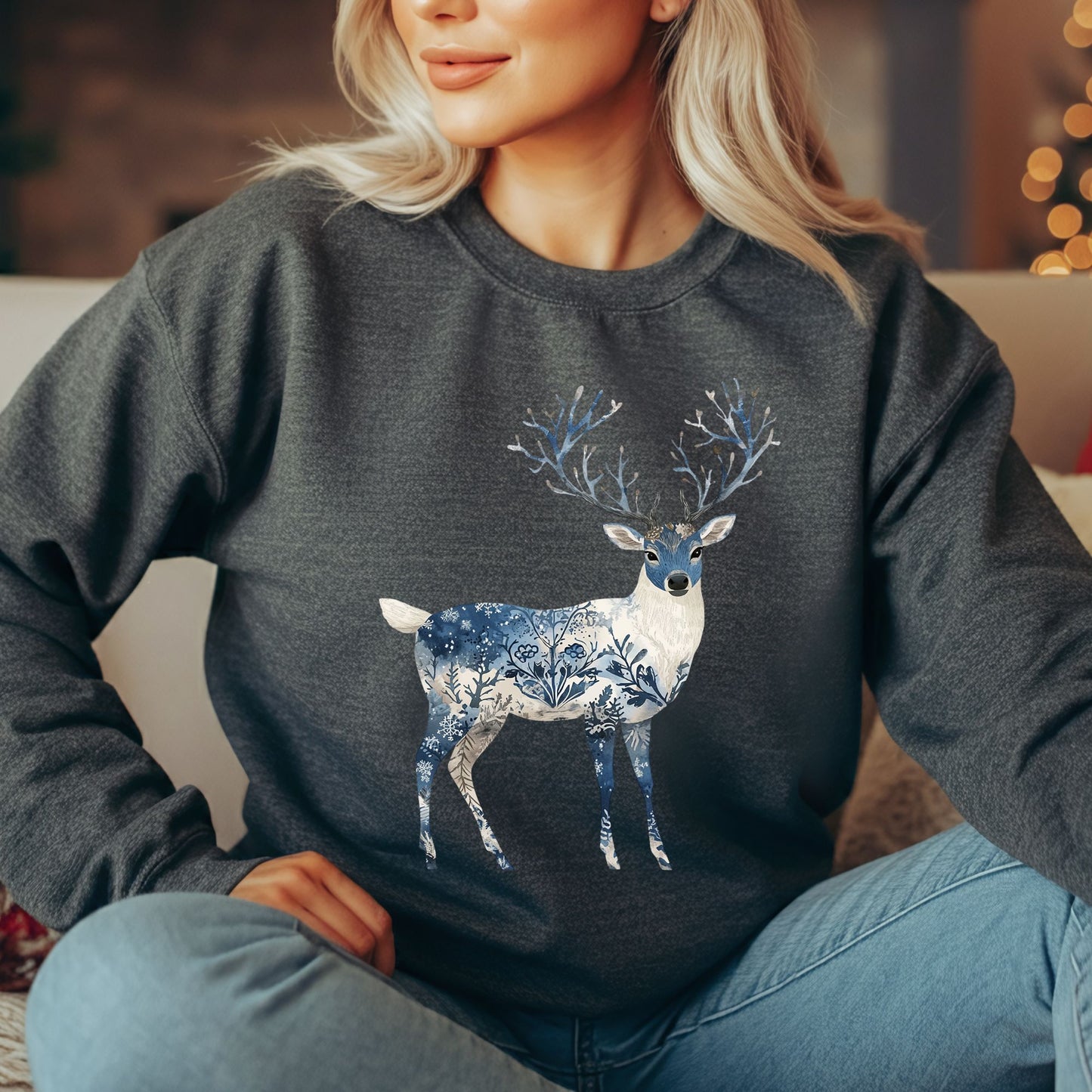 Nordic Chinoiserie Winter Buck Sweatshirt