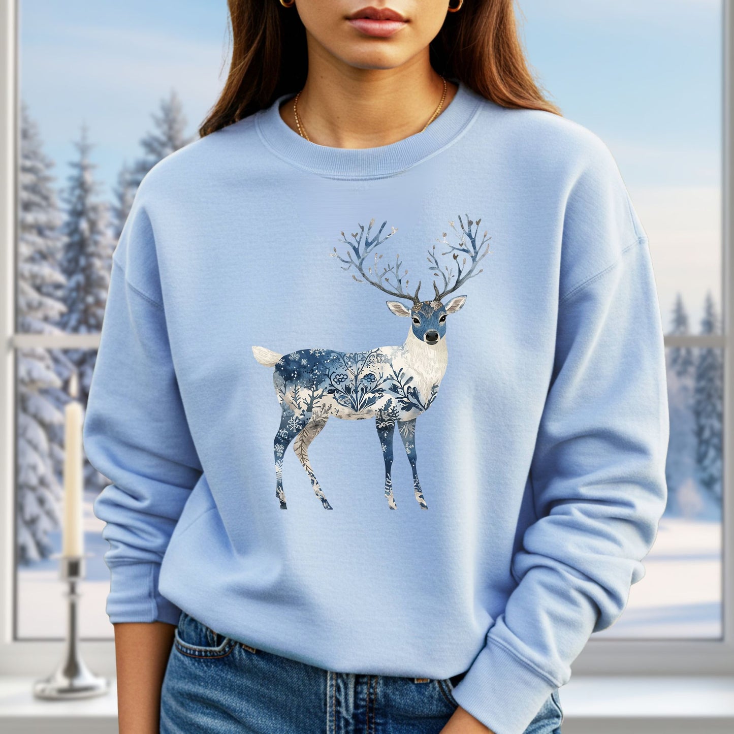 Nordic Chinoiserie Winter Buck Sweatshirt