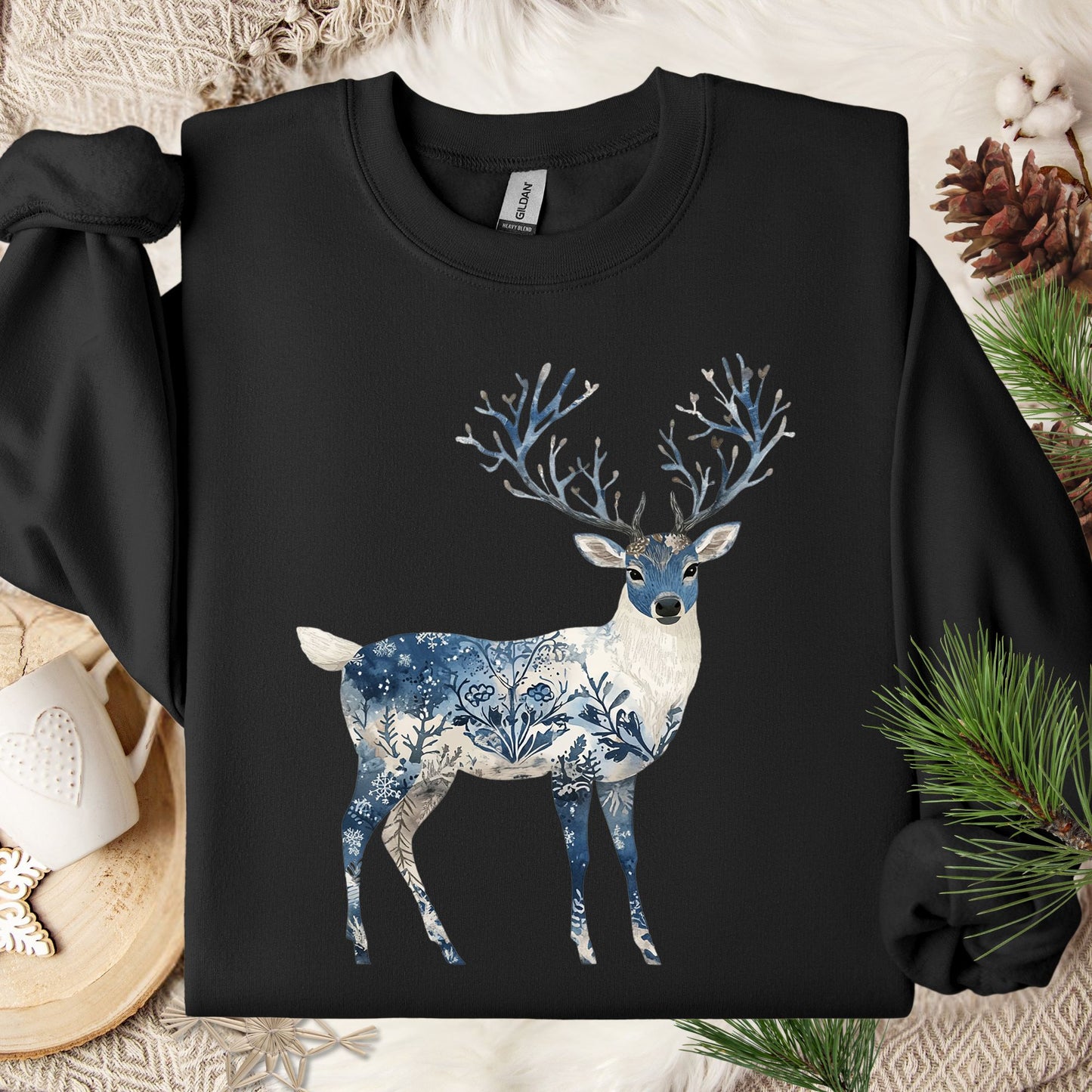 Nordic Chinoiserie Winter Buck Sweatshirt