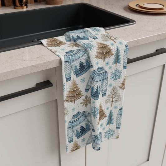 Nordic Fair Isle Sweater Microfiber Tea Towel