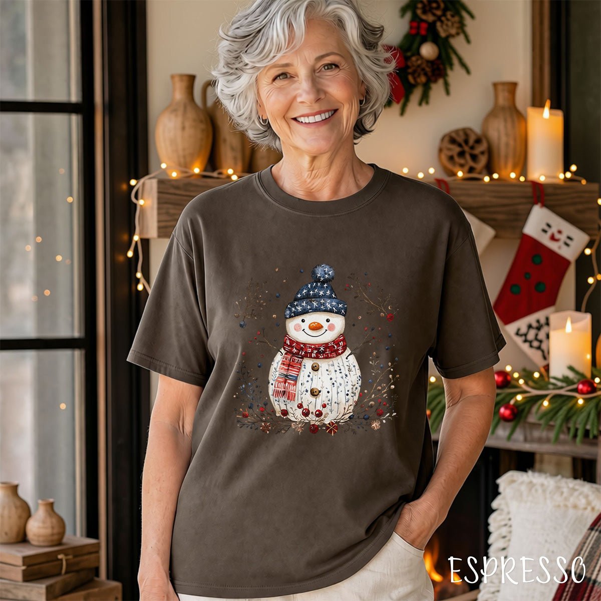 Nordic Folk Snowman Holiday T-Shirt