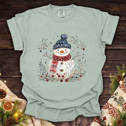 Nordic Folk Snowman Holiday T-Shirt
