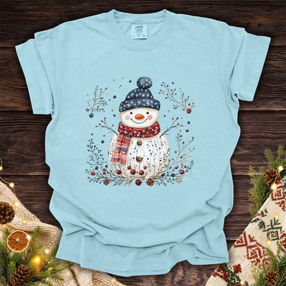 Nordic Folk Snowman Holiday T-Shirt