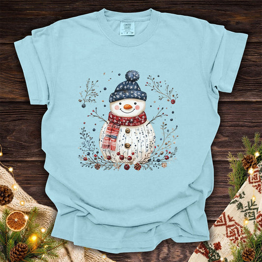 Nordic Folk Snowman Holiday T-Shirt