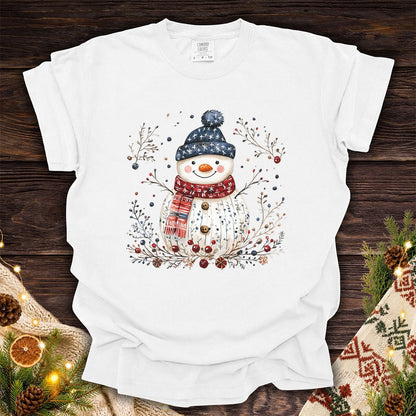 Nordic Folk Snowman Holiday T-Shirt