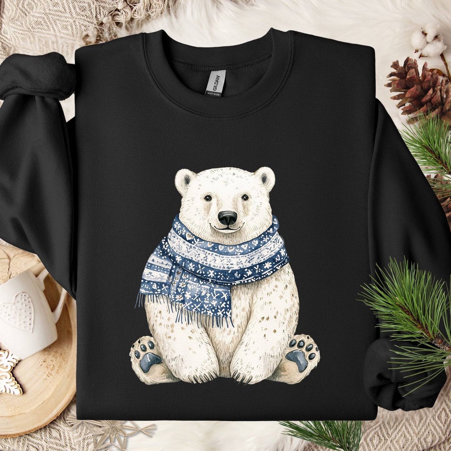 Nordic Polar Bear Chinoiserie Sweatshirt