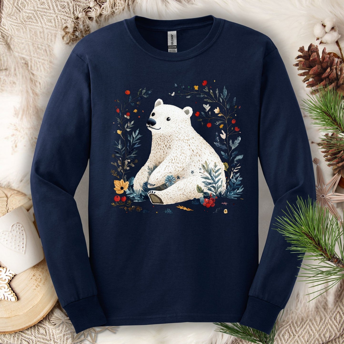 Nordic Polar Bear Long Sleeve Tee