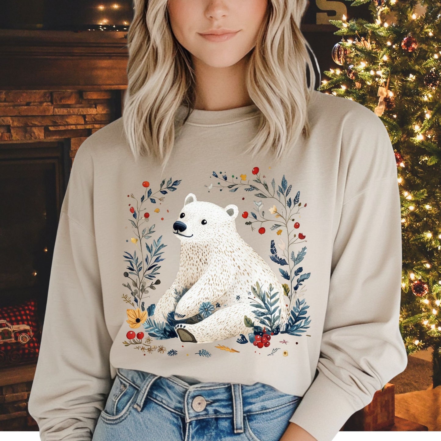 Nordic Polar Bear Long Sleeve Tee