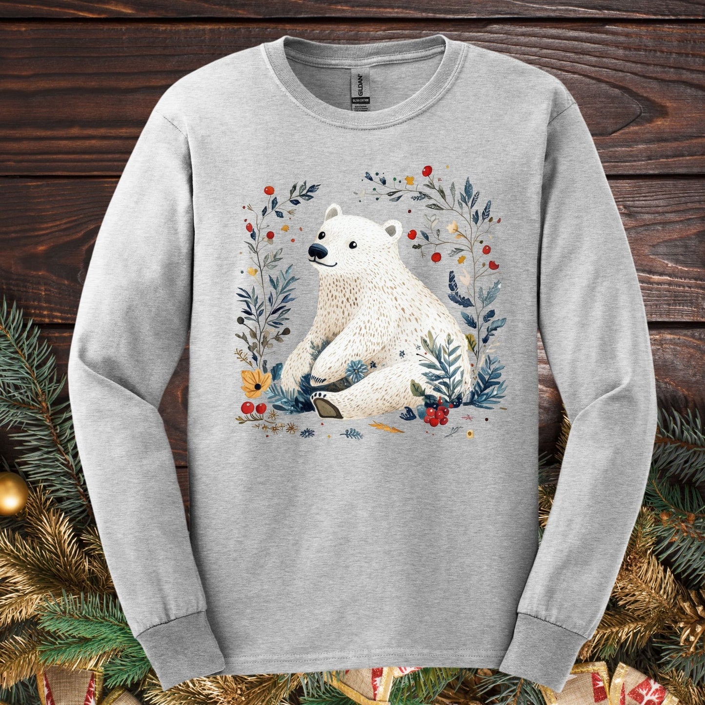 Nordic Polar Bear Long Sleeve Tee