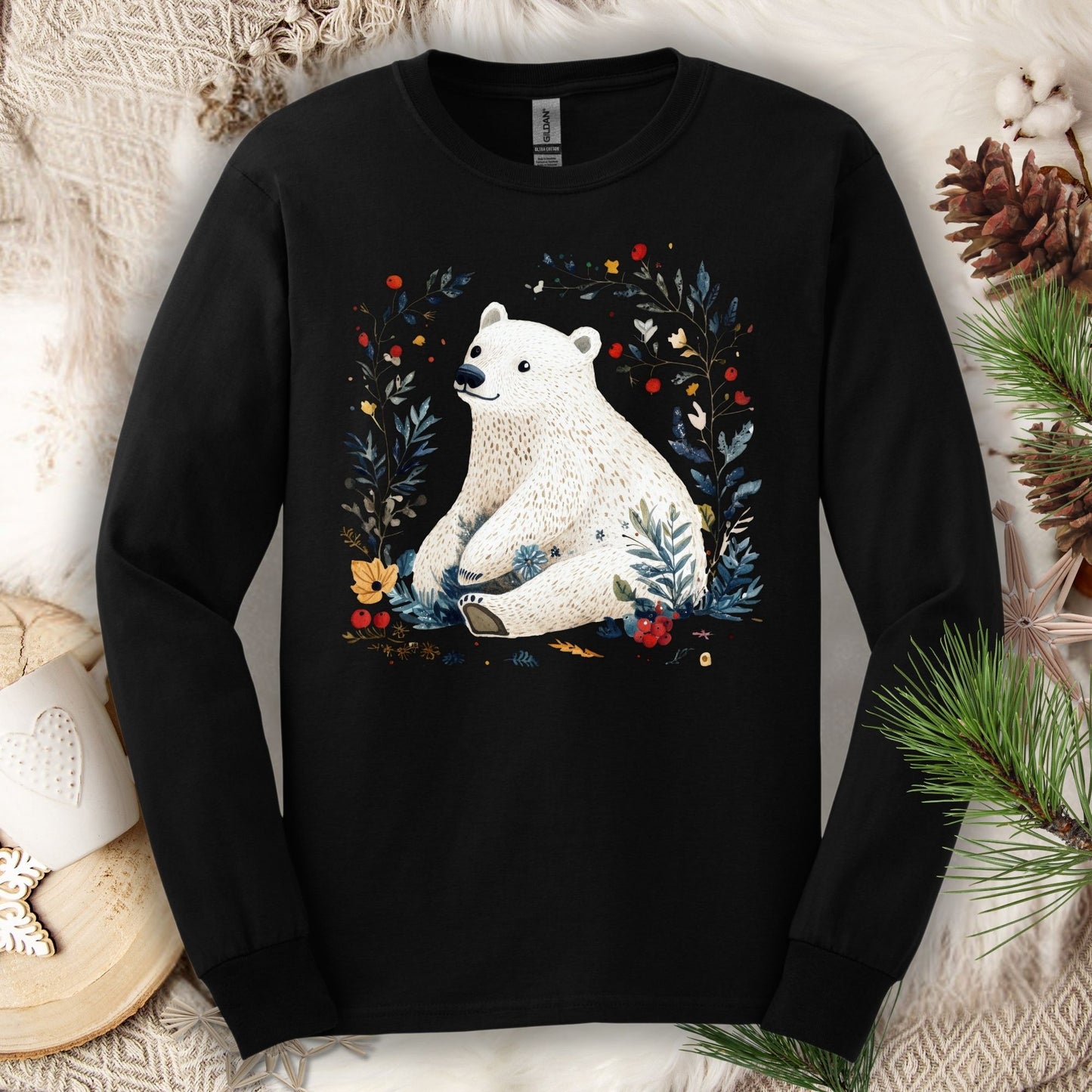 Nordic Polar Bear Long Sleeve Tee