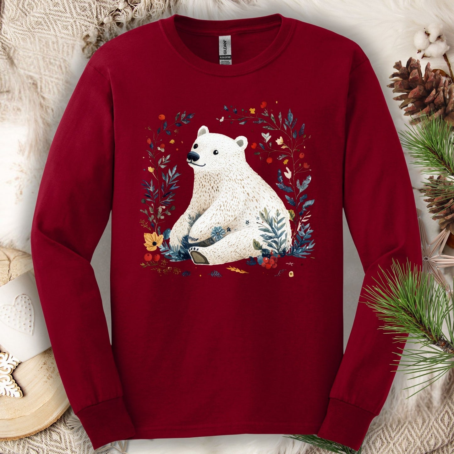 Nordic Polar Bear Long Sleeve Tee