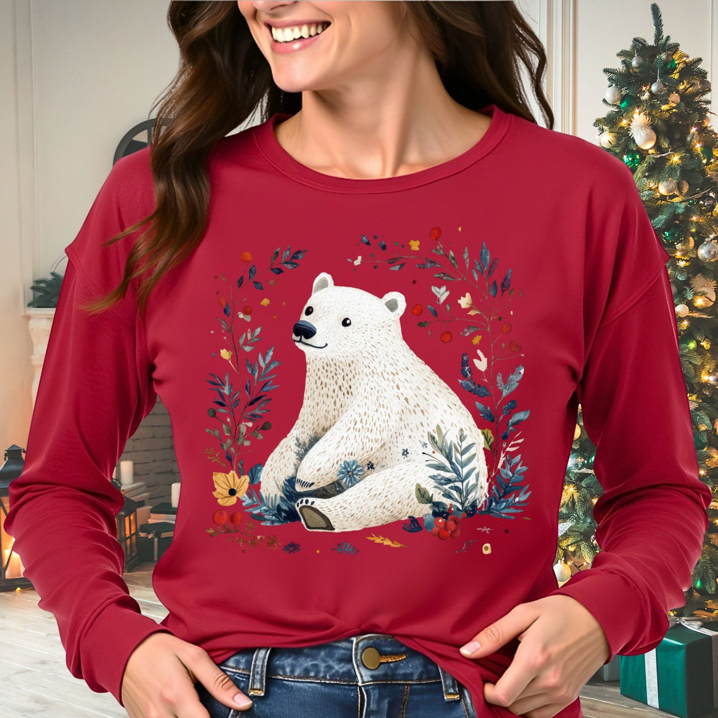 Nordic Polar Bear Long Sleeve Tee