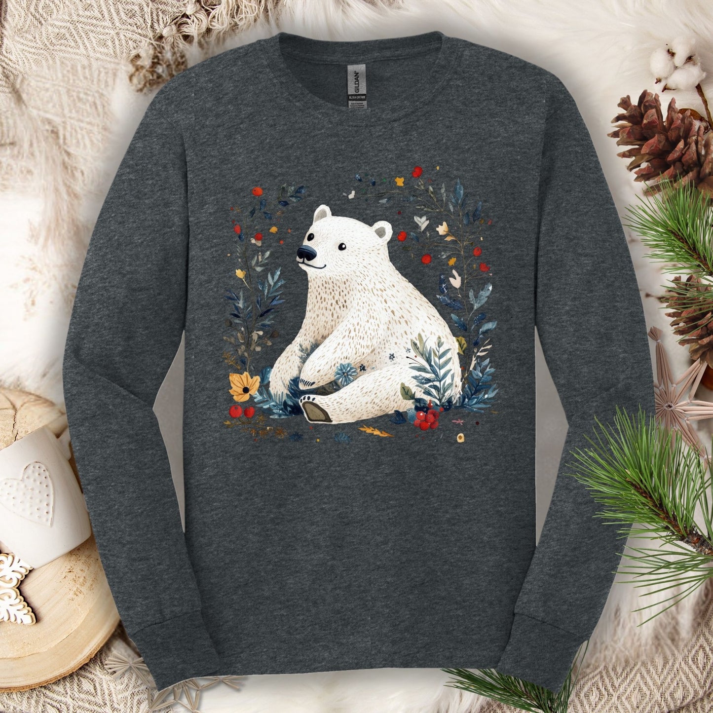 Nordic Polar Bear Long Sleeve Tee