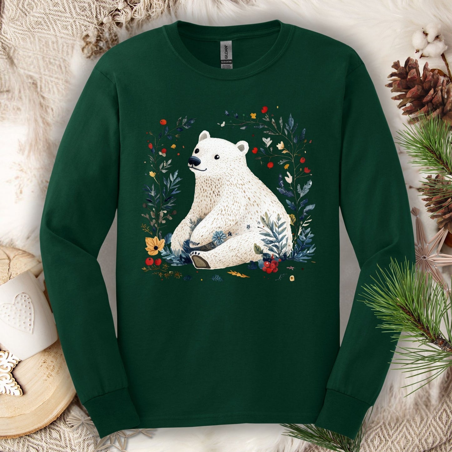 Nordic Polar Bear Long Sleeve Tee