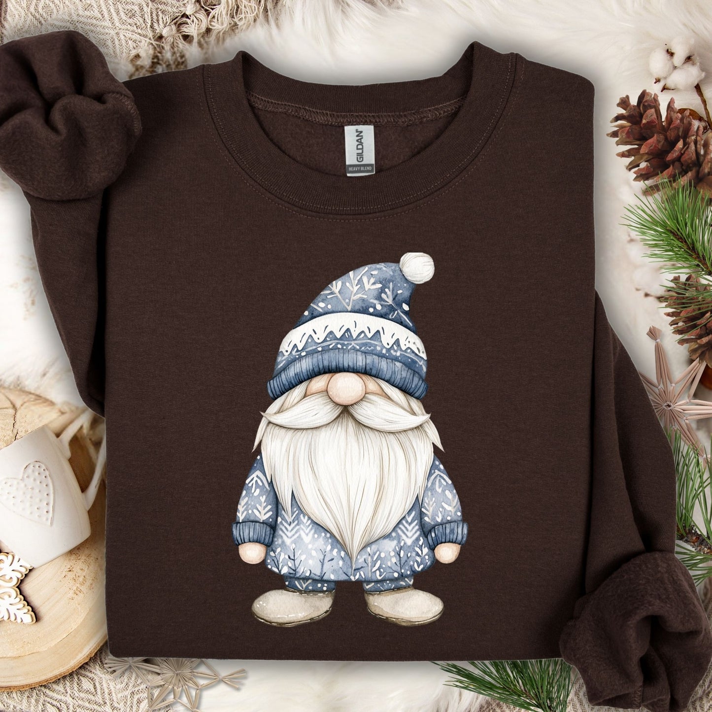 Nordic Winter Blue Gnome Sweatshirt