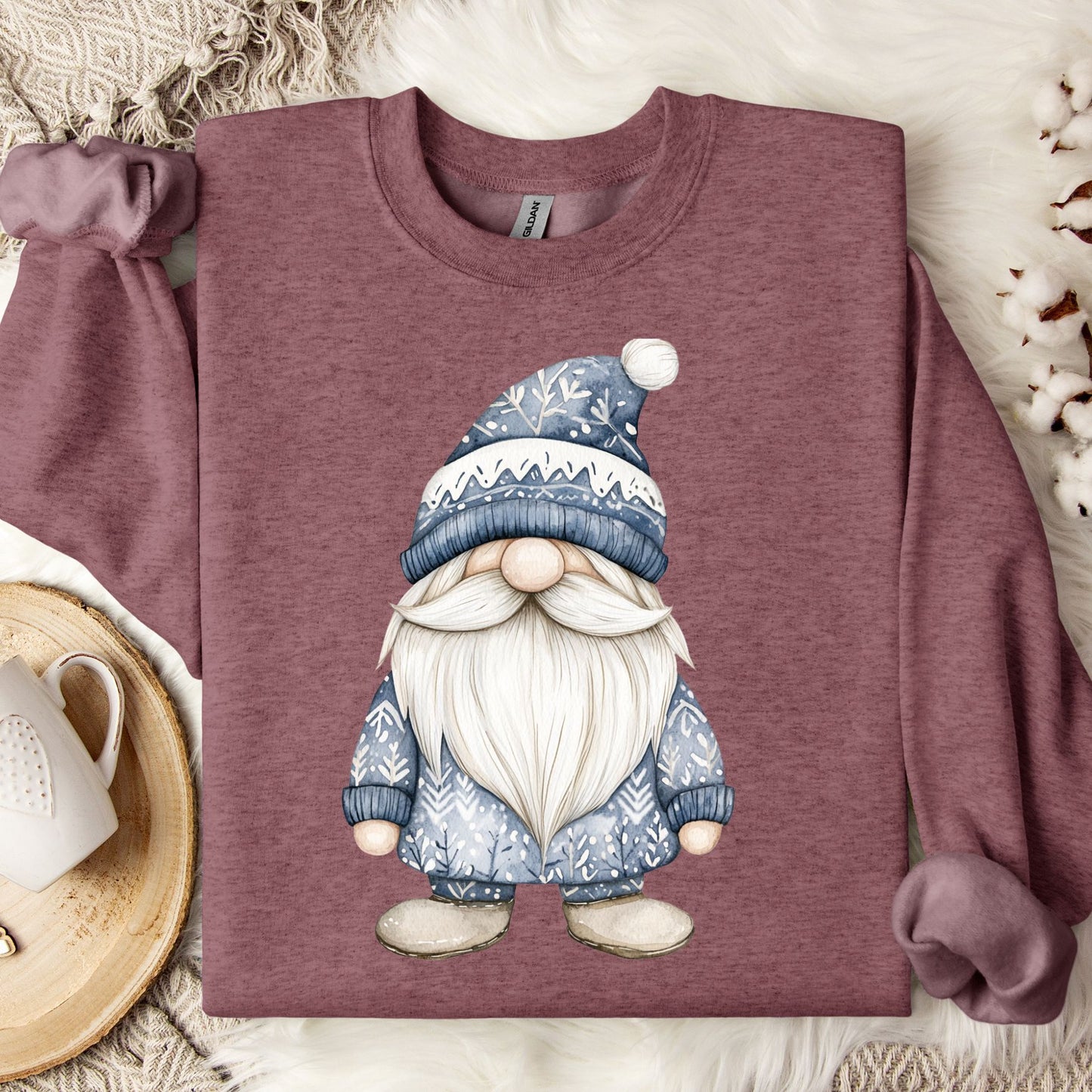 Nordic Winter Blue Gnome Sweatshirt