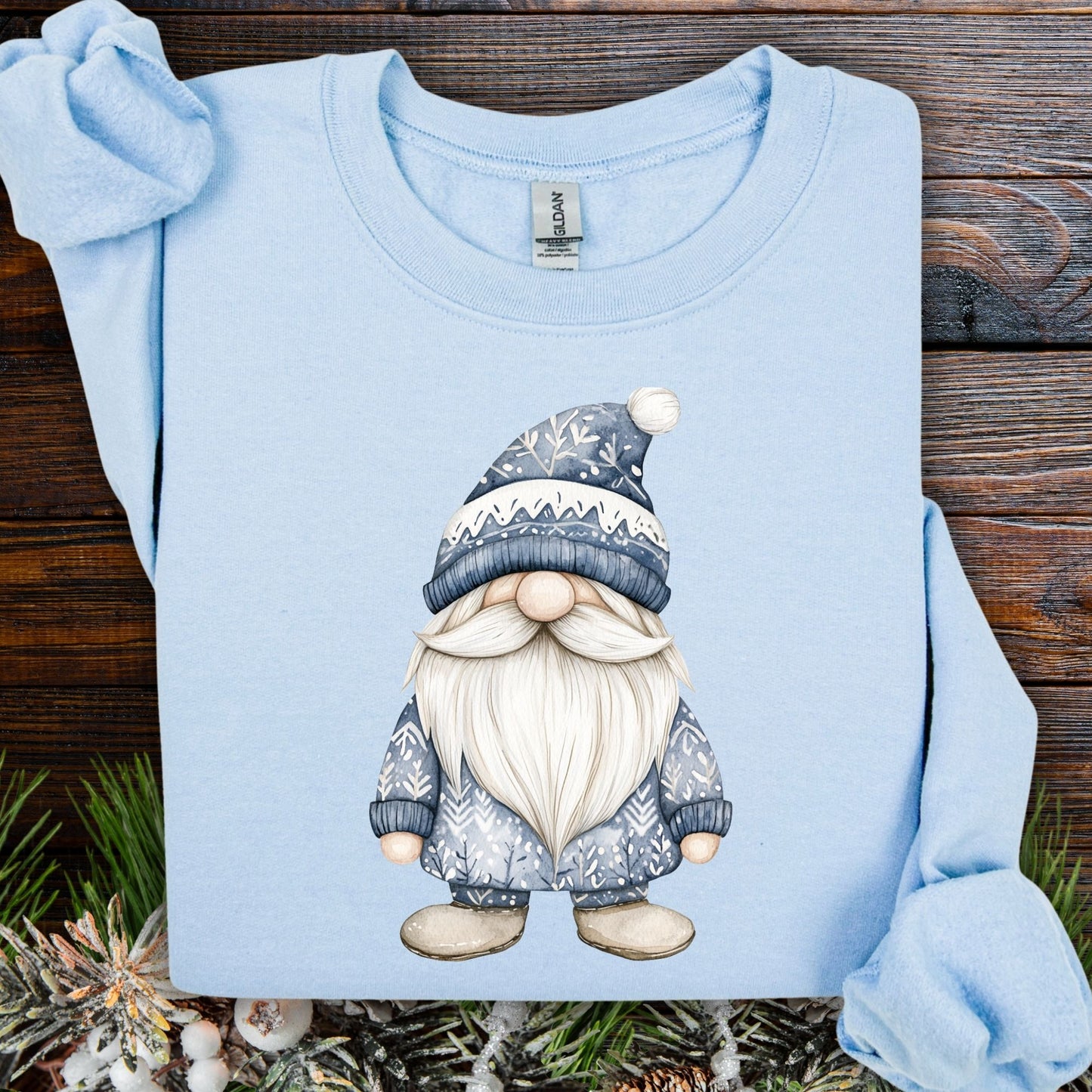 Nordic Winter Blue Gnome Sweatshirt