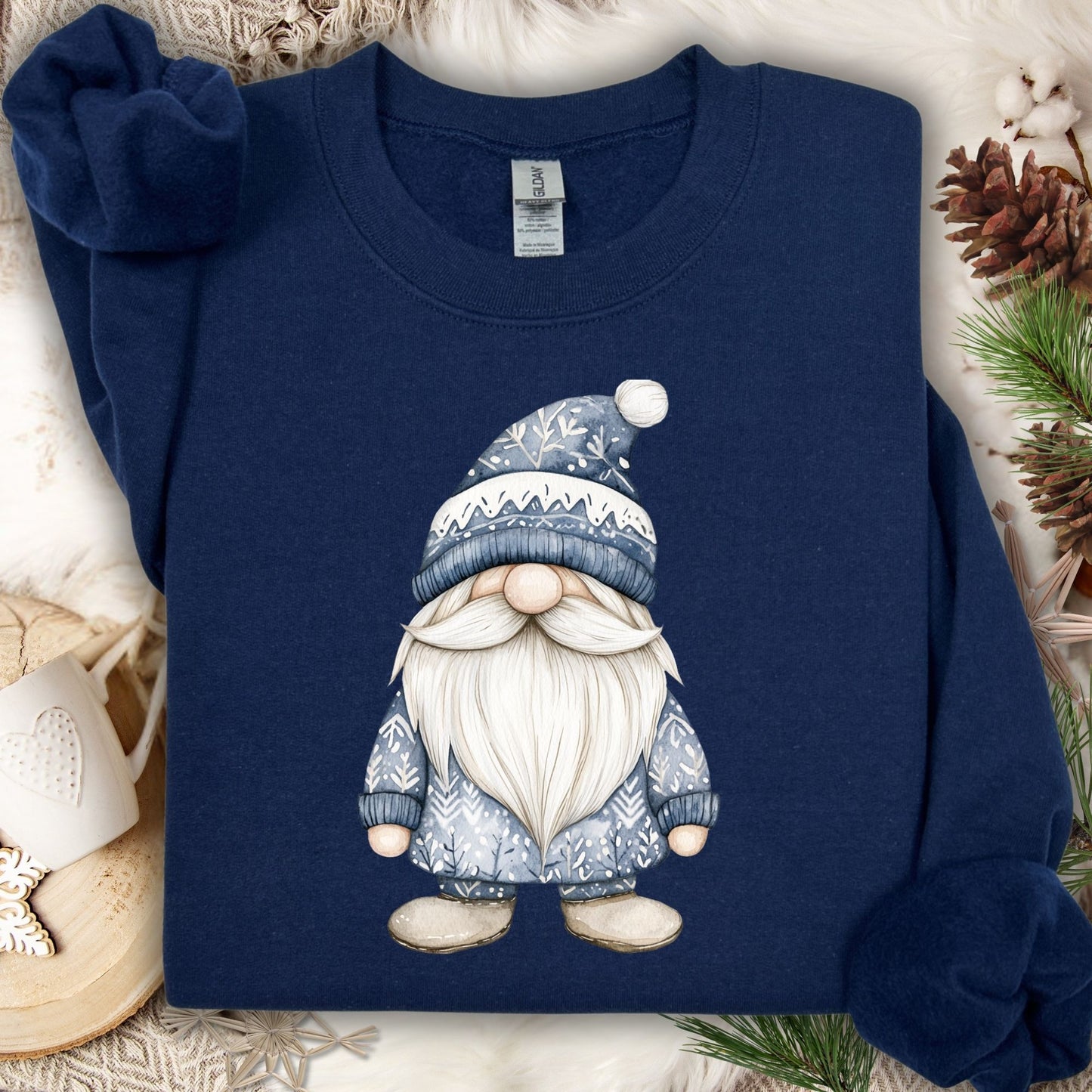 Nordic Winter Blue Gnome Sweatshirt