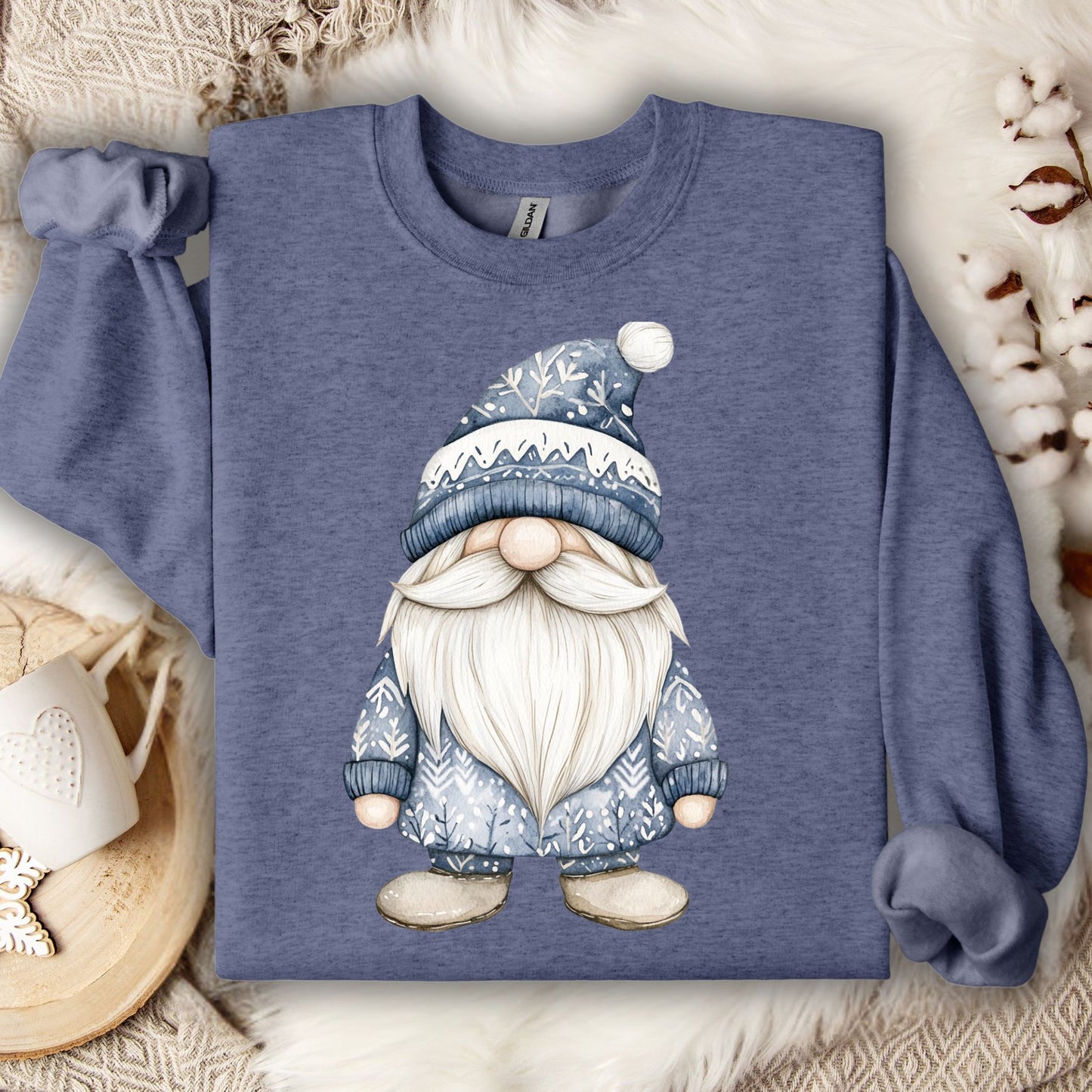 Nordic Winter Blue Gnome Sweatshirt