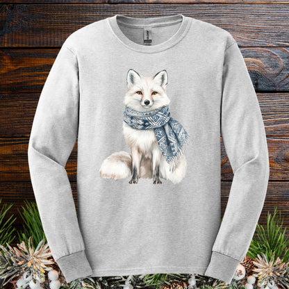 Nordic Winter Fox with Scarf Long Sleeve Tee