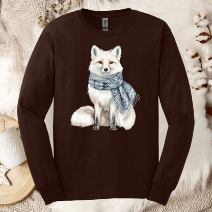 Nordic Winter Fox with Scarf Long Sleeve Tee