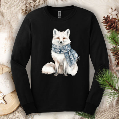 Nordic Winter Fox with Scarf Long Sleeve Tee