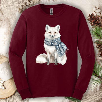 Nordic Winter Fox with Scarf Long Sleeve Tee