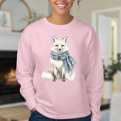 Nordic Winter Fox with Scarf Long Sleeve Tee