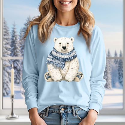 Nordic Winter Polar Bear Long Sleeve Tee