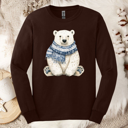 Nordic Winter Polar Bear Long Sleeve Tee